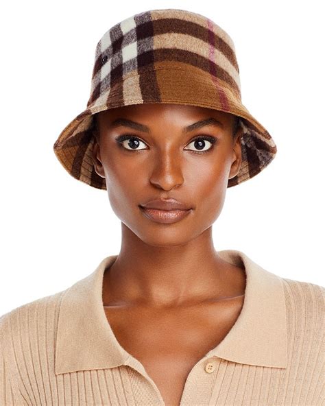 bucket burberry hat|Burberry check wool bucket hat.